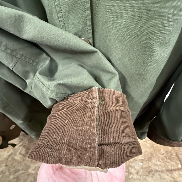 Vintage L.L. Bean Barn Jacket Olive & Brown Size 3X Corduroy, Flannel Lined - Picture 6 of 9